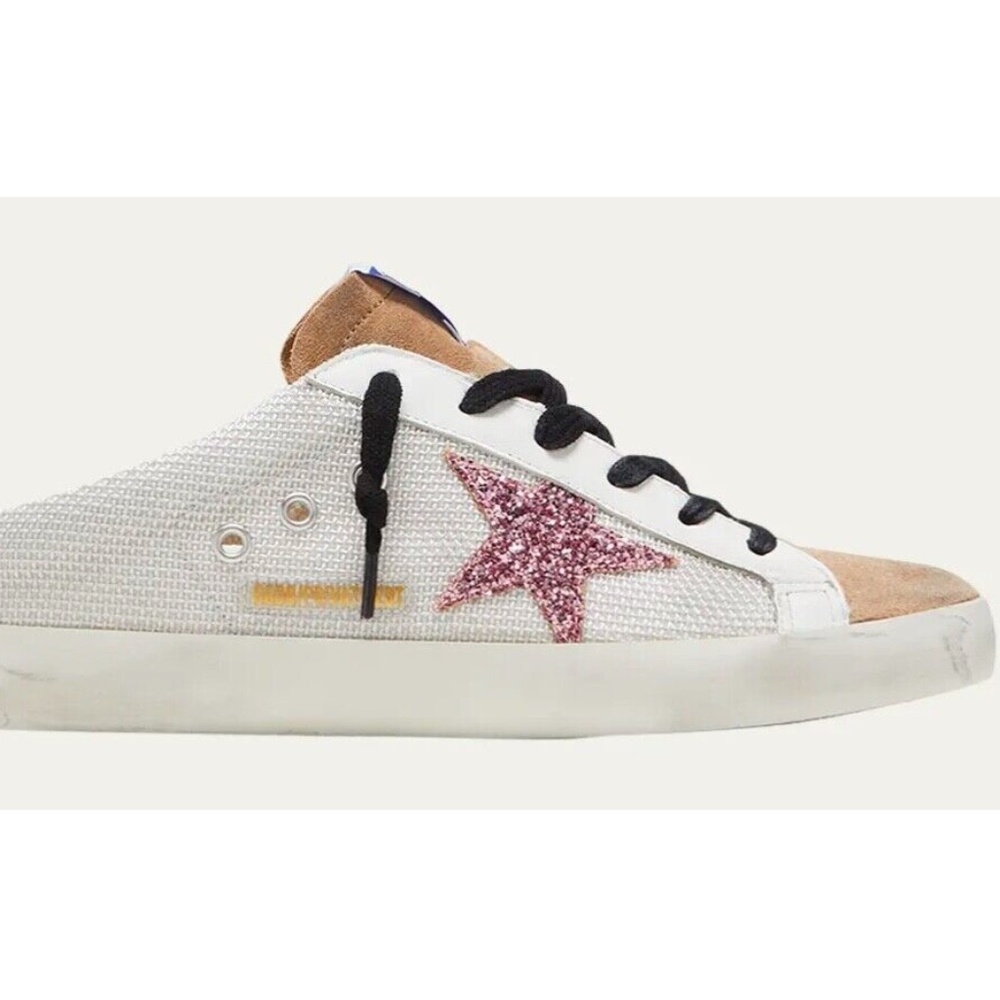 NIB Golden Goose Superstar Sabot Net Glitter Slide Sneakers - Retail $625